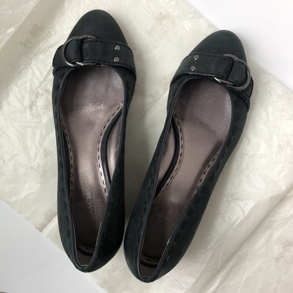 Coach Millie vintage wax black leather wedge heel - Picture 2 of 6